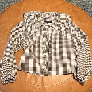 Zara women’s Checkered Shirt - Brown and White